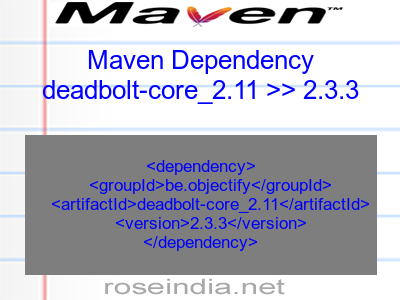 Maven dependency of deadbolt-core_2.11 version 2.3.3