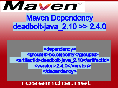 Maven dependency of deadbolt-java_2.10 version 2.4.0