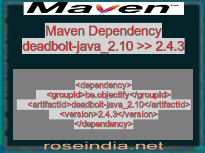 Maven dependency of deadbolt-java_2.10 version 2.4.3