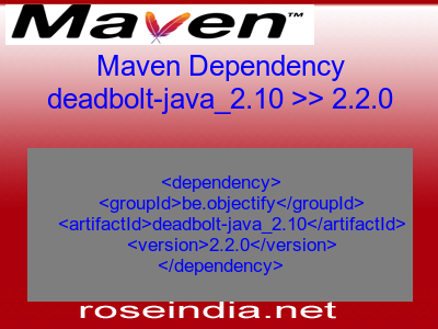 Maven dependency of deadbolt-java_2.10 version 2.2.0