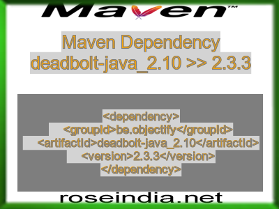 Maven dependency of deadbolt-java_2.10 version 2.3.3