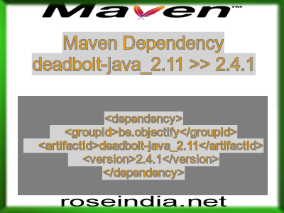 Maven dependency of deadbolt-java_2.11 version 2.4.1