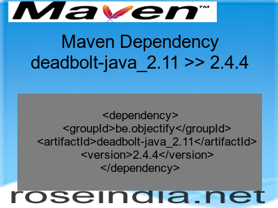Maven dependency of deadbolt-java_2.11 version 2.4.4