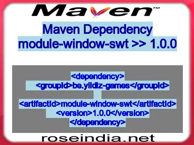 Maven dependency of module-window-swt version 1.0.0