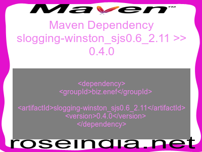 Maven dependency of slogging-winston_sjs0.6_2.11 version 0.4.0