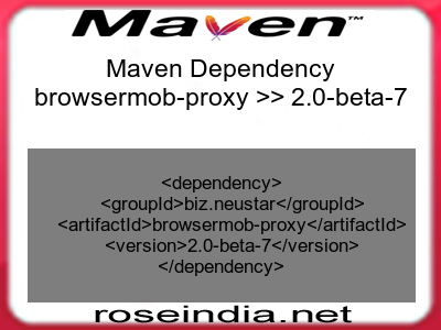 Maven dependency of browsermob-proxy version 2.0-beta-7