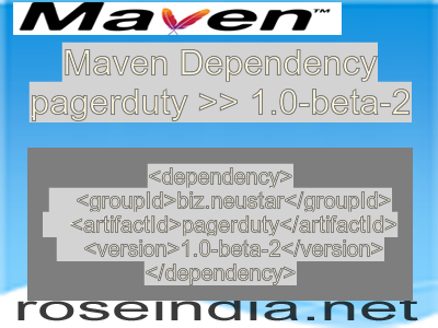 Maven dependency of pagerduty version 1.0-beta-2