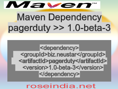 Maven dependency of pagerduty version 1.0-beta-3