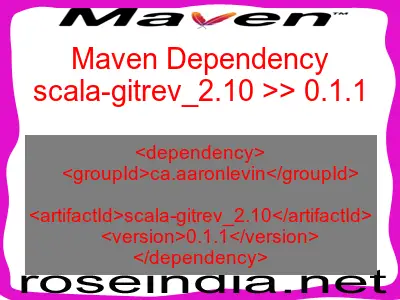 Maven dependency of scala-gitrev_2.10 version 0.1.1