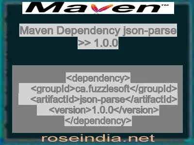 Maven dependency of json-parse version 1.0.0