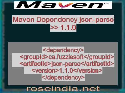 Maven dependency of json-parse version 1.1.0