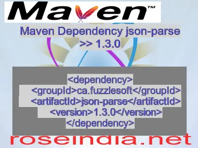 Maven dependency of json-parse version 1.3.0