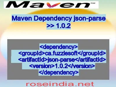 Maven dependency of json-parse version 1.0.2