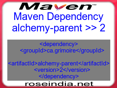 Maven dependency of alchemy-parent version 2