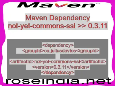 Maven dependency of not-yet-commons-ssl version 0.3.11