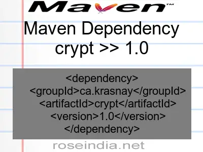 Maven dependency of crypt version 1.0