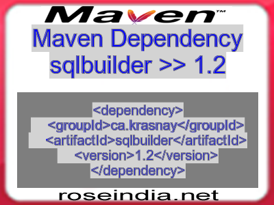 Maven dependency of sqlbuilder version 1.2