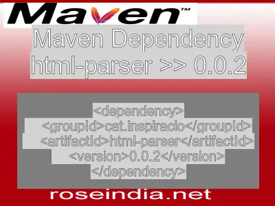 Maven dependency of html-parser version 0.0.2
