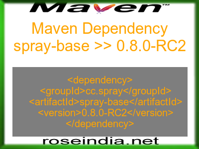 Maven dependency of spray-base version 0.8.0-RC2