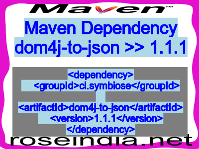 Maven dependency of dom4j-to-json version 1.1.1