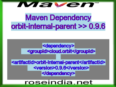 Maven dependency of orbit-internal-parent version 0.9.6
