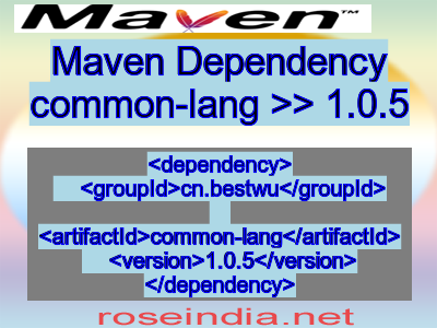 Maven dependency of common-lang version 1.0.5