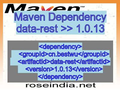 Maven dependency of data-rest version 1.0.13