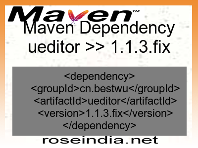 Maven dependency of ueditor version 1.1.3.fix