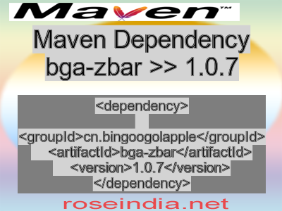 Maven dependency of bga-zbar version 1.0.7
