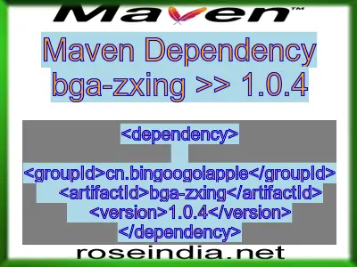 Maven dependency of bga-zxing version 1.0.4