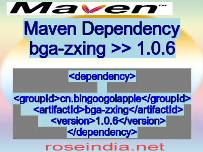 Maven dependency of bga-zxing version 1.0.6
