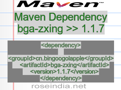 Maven dependency of bga-zxing version 1.1.7