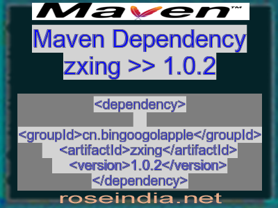 Maven dependency of zxing version 1.0.2