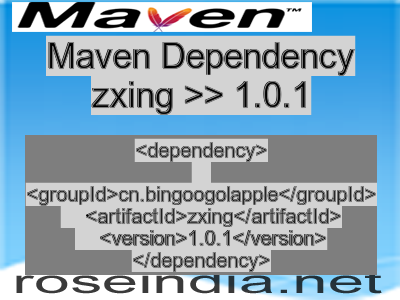 Maven dependency of zxing version 1.0.1
