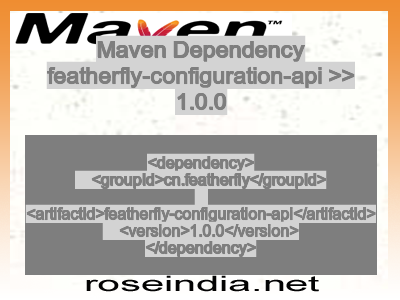 Maven dependency of featherfly-configuration-api version 1.0.0