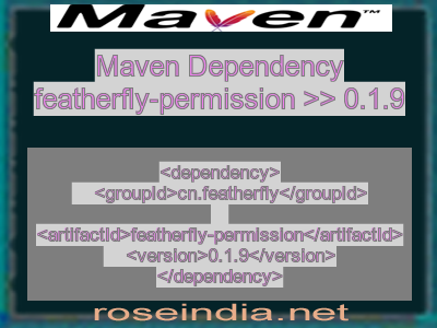 Maven dependency of featherfly-permission version 0.1.9