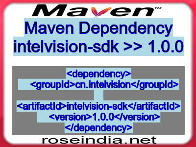 Maven dependency of intelvision-sdk version 1.0.0