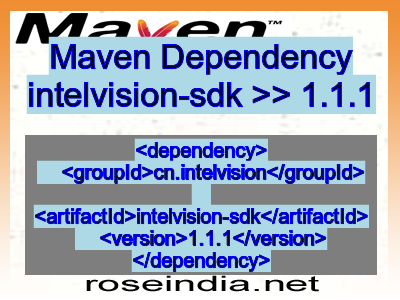 Maven dependency of intelvision-sdk version 1.1.1
