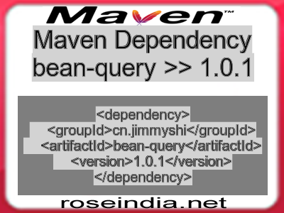 Maven dependency of bean-query version 1.0.1