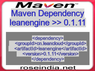 Maven dependency of leanengine version 0.1.11