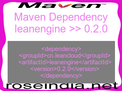 Maven dependency of leanengine version 0.2.0