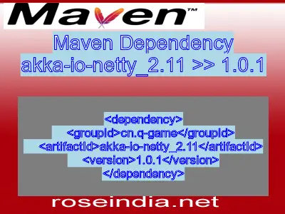 Maven dependency of akka-io-netty_2.11 version 1.0.1