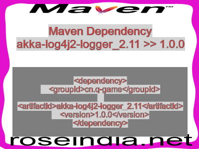 Maven dependency of akka-log4j2-logger_2.11 version 1.0.0