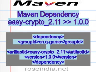Maven dependency of easy-crypto_2.11 version 1.0.0