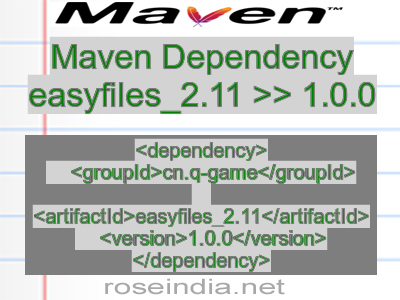Maven dependency of easyfiles_2.11 version 1.0.0