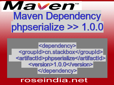Maven dependency of phpserialize version 1.0.0