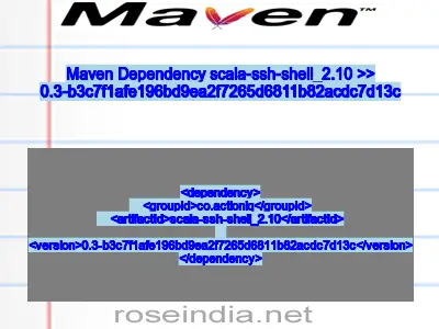 Maven dependency of scala-ssh-shell_2.10 version 0.3-b3c7f1afe196bd9ea2f7265d6811b82acdc7d13c