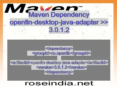 Maven dependency of openfin-desktop-java-adapter version 3.0.1.2
