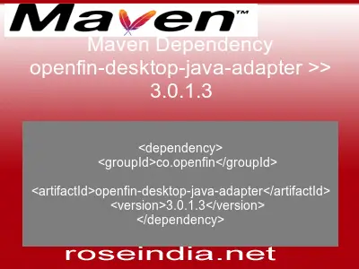 Maven dependency of openfin-desktop-java-adapter version 3.0.1.3