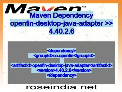Maven dependency of openfin-desktop-java-adapter version 4.40.2.6